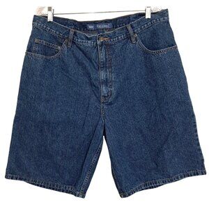 HS Relaxed Fit Jean Shorts Mens Size 38 Dark Blue Denim Longer Shorts Jorts